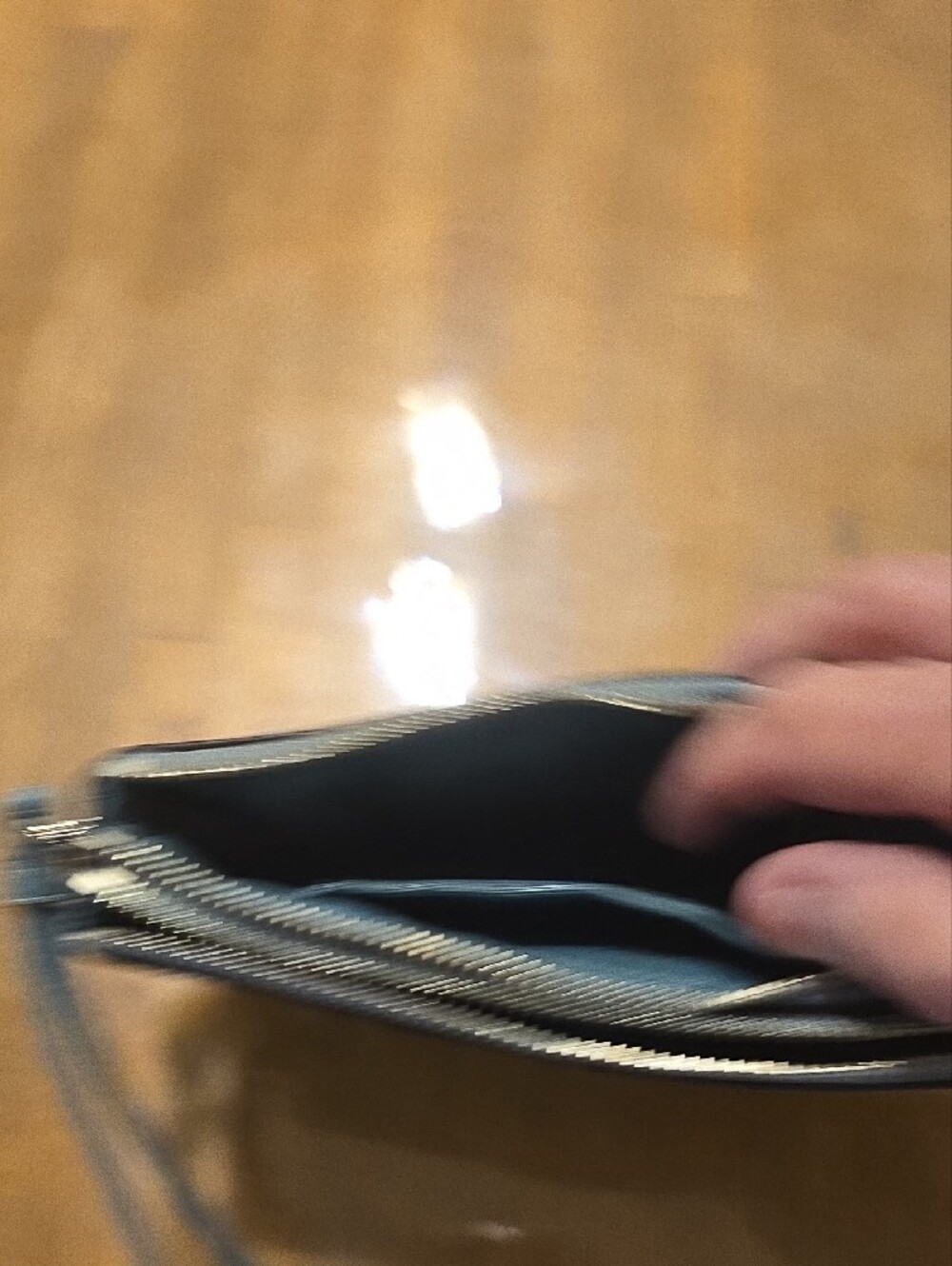 Coach Pebbled Leather Wristlet in Blue - Picture 5 of 8